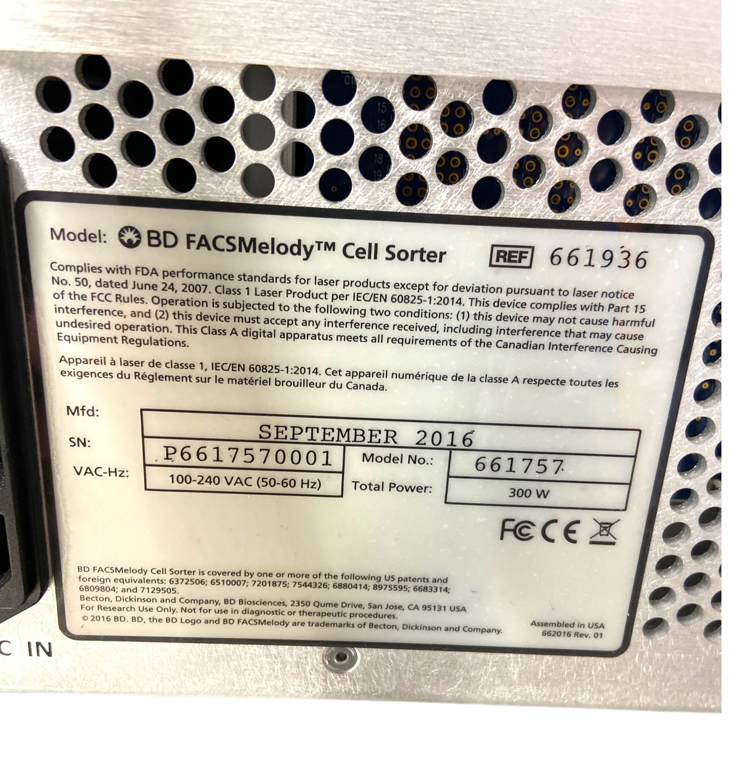 BD Biosciences FACSMelody Cell Sorter System 3 Lasers: 4Blue/2Red/3Violet Flow Cytometer